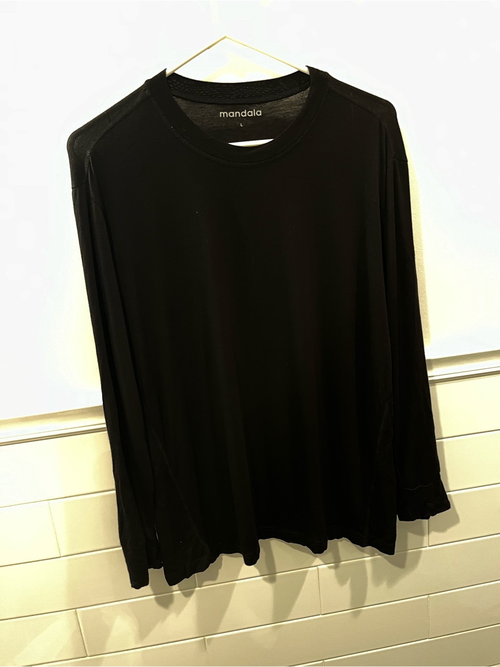 Mandala Light Weight Black Long Sleeve Shirt Underscrub